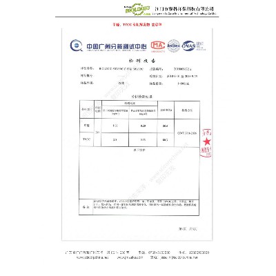 Formaldehyde Removal rate of TVOC organic volatile compounds