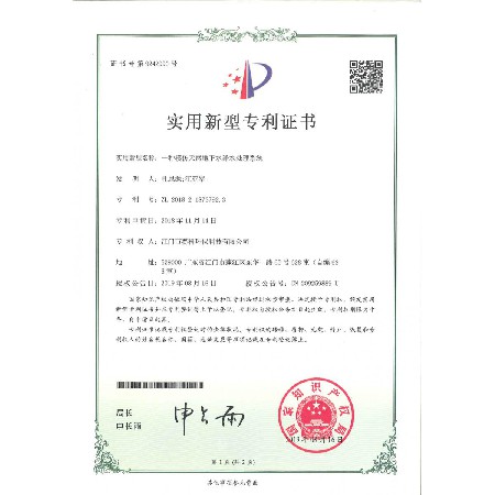 一种模仿天然地下水净水处理系统（ZL 2018 2 1873792.3）